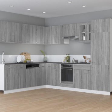 vidaXL Ντουλάπι Φούρνου "Riga" Γκρι Sonoma 60x46x81,5cm από Τεχνητό Ξύλο 1 τεμ.