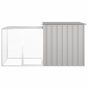 vidaXL Κλουβί Κουνελιών Γκρι 200x91x100 εκ. από Γαλβανισμένο Χάλυβα