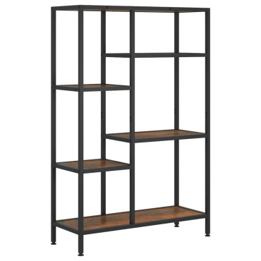 vidaXL Βιβλιοθήκη 80x30x120cm από Ατσάλι και Επεξεργασμένο Ξύλο 1 τεμ.