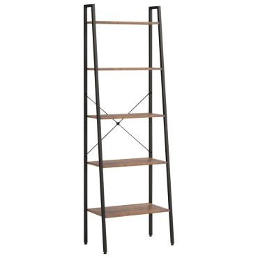 vidaXL Ραφιέρα 5 Επιπέδων Σκούρο Καφέ & Μαύρο 56x35x174cm 1 τεμ.