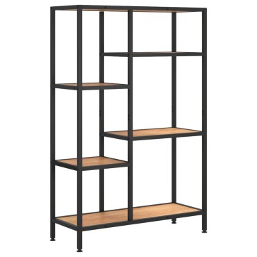vidaXL Βιβλιοθήκη 80x30x120cm από Ατσάλι και Επεξεργασμένο Ξύλο 1 τεμ.