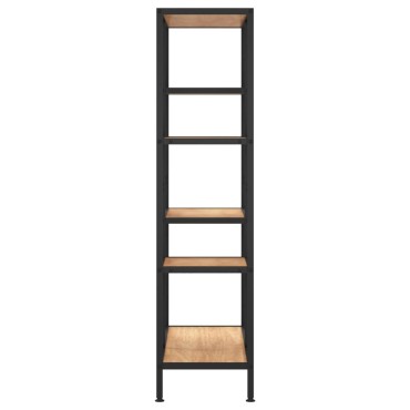 vidaXL Βιβλιοθήκη 80x30x120cm από Ατσάλι και Επεξεργασμένο Ξύλο 1 τεμ.