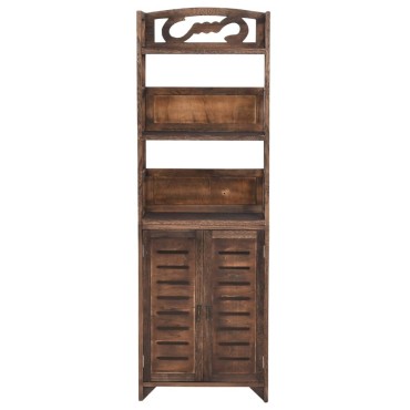 vidaXL Ντουλάπι Βιτρίνα Σκούρο Καφέ 46x24x140cm Μασίφ Ξύλο Παυλώνιας 1 τεμ.