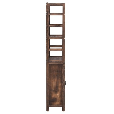 vidaXL Ντουλάπι Βιτρίνα Σκούρο Καφέ 46x24x140cm Μασίφ Ξύλο Παυλώνιας 1 τεμ.