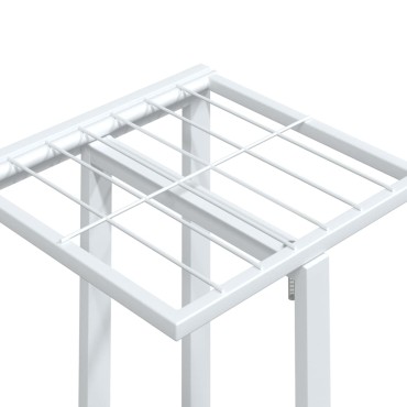 vidaXL Βάση Λουλουδιών 4 Επιπέδων με Ρόδες 44x23x80 εκ. Λευκή Σίδερο