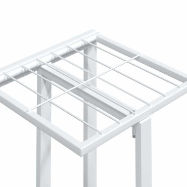 vidaXL Βάση Λουλουδιών 4 Επιπέδων με Ρόδες 44x23x80 εκ. Λευκή Σίδερο