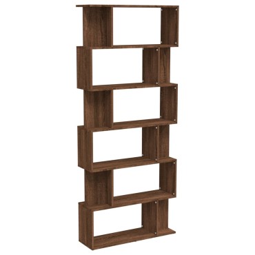 vidaXL Βιβλιοθήκη/Διαχωρ. Χώρου Καφέ Δρυς 80x24x192cm Επεξεργ. Ξύλο 1 τεμ.
