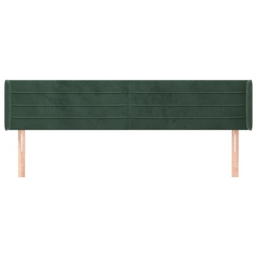 vidaXL Κεφαλάρι με Πτερύγια Σκούρο Πράσινο 183x16x78/88cm Βελούδινο 1 τεμ.