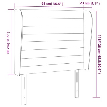 vidaXL Κεφαλάρι με Πτερύγια Σκ. Πράσινο 93x23x118/128cm Βελούδινο 1 τεμ.