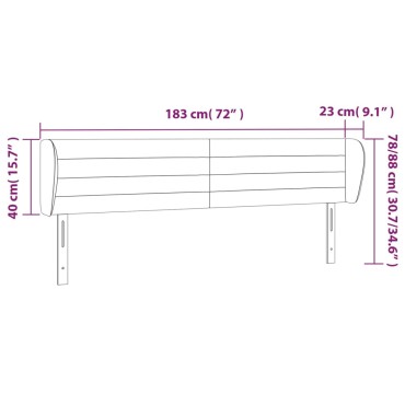 vidaXL Κεφαλάρι με Πτερύγια Σκούρο Πράσινο 183x23x78/88cm Βελούδινο 1 τεμ.