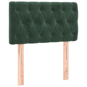 vidaXL Κρεβάτι Boxspring με Στρώμα Σκούρο Πράσινο 80x200 εκ. Βελούδινο