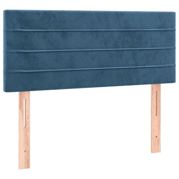 vidaXL Κρεβάτι Boxspring με Στρώμα Σκούρο Μπλε 80 x 200 εκ. Βελούδινο