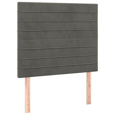 vidaXL Κρεβάτι Boxspring με Στρώμα Σκούρο Γκρι 90x190 εκ. Βελούδινο