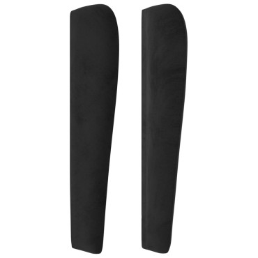 vidaXL Κεφαλάρι με Πτερύγια Μαύρο 183x23x118/128cm Βελούδινο 1 τεμ.
