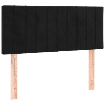 vidaXL Κρεβάτι Boxspring με Στρώμα Μαύρο 80 x 200 εκ. Βελούδινο