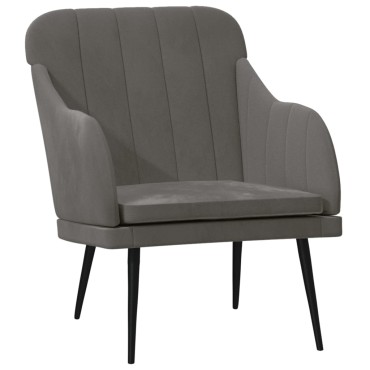 vidaXL Πολυθρόνα Σκούρο Γκρι 63x76x80cm Βελούδινη 1 τεμ.