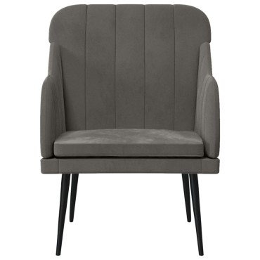 vidaXL Πολυθρόνα Σκούρο Γκρι 63x76x80cm Βελούδινη 1 τεμ.