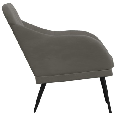 vidaXL Πολυθρόνα Σκούρο Γκρι 63x76x80cm Βελούδινη 1 τεμ.