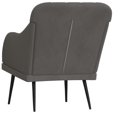 vidaXL Πολυθρόνα Σκούρο Γκρι 63x76x80cm Βελούδινη 1 τεμ.