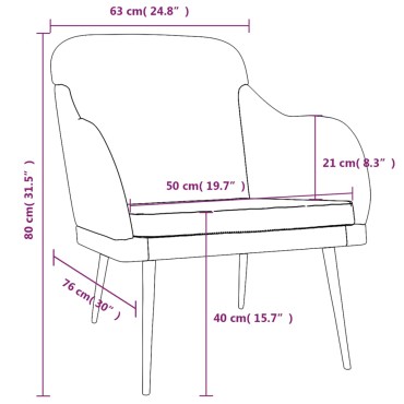 vidaXL Πολυθρόνα Σκούρο Γκρι 63x76x80cm Βελούδινη 1 τεμ.