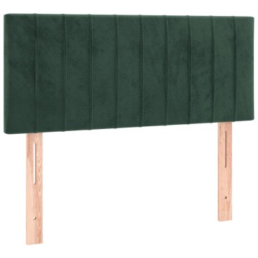 vidaXL Κρεβάτι Boxspring με Στρώμα Σκούρο Πράσινο 80x200 εκ. Βελούδινο
