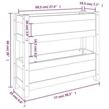vidaXL Ζαρντινιέρα 77 x 25 x 66 εκ. από Μασίφ Ξύλο Πεύκου
