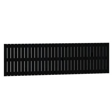 vidaXL Κεφαλάρι Τοίχου Μαύρο 204x3x60cm από Μασίφ Ξύλο Πεύκου 1 τεμ.