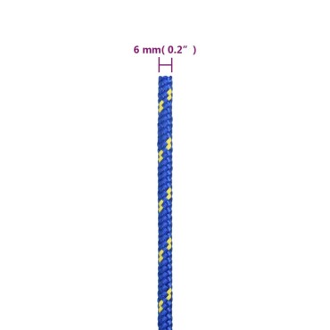 vidaXL Σχοινί Ναυτιλίας Μπλε 6 χιλ. 25 μ. από Πολυπροπυλένιο