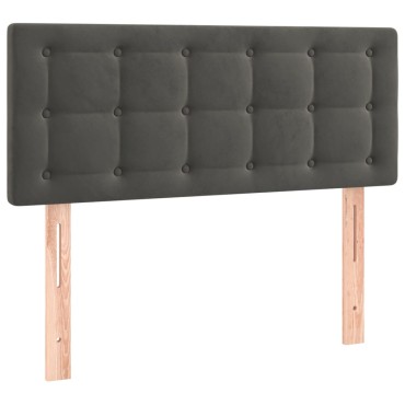 vidaXL Κρεβάτι Boxspring με Στρώμα Σκούρο Γκρι 80x200 εκ. Βελούδινο