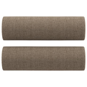 vidaXL Μαξιλάρια Διακοσμητικά 2 τεμ. Taupe Ø15 x 50 εκ. Υφασμάτινα