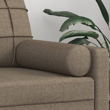 vidaXL Μαξιλάρια Διακοσμητικά 2 τεμ. Taupe Ø15 x 50 εκ. Υφασμάτινα