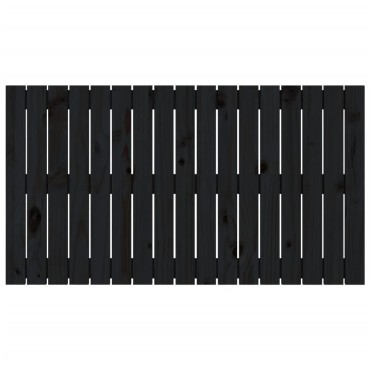 vidaXL Κεφαλάρι Τοίχου Μαύρο 108x3x60cm από Μασίφ Ξύλο Πεύκου 1 τεμ.