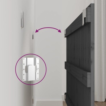 vidaXL Κεφαλάρι Τοίχου Γκρι 108x3x60cm από Μασίφ Ξύλο Πεύκου 1 τεμ.