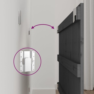 vidaXL Κεφαλάρι Τοίχου Γκρι 95,5x3x60cm από Μασίφ Ξύλο Πεύκου 1 τεμ.