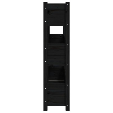 vidaXL Ζαρντινιέρα 112 x 25 x 104,5 εκ. Μαύρο από Μασίφ Ξύλο Πεύκου