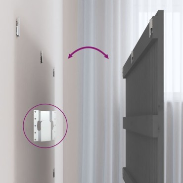 vidaXL Κεφαλάρι Τοίχου Γκρι 127,5x3x60cm από Μασίφ Ξύλο Πεύκου 1 τεμ.