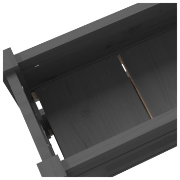 vidaXL Ζαρντινιέρα Γκρι 112x25x66 εκ. από Μασίφ Ξύλο Πεύκου