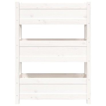 vidaXL Ζαρντινιέρα Λευκή 77x25x104,5 εκ. από Μασίφ Ξύλο Πεύκου