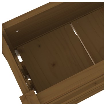 vidaXL Ζαρντινιέρα Καφέ Μελί 112x25x104,5 εκ. από Μασίφ Ξύλο Πεύκου