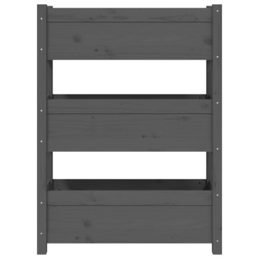 vidaXL Ζαρντινιέρα Γκρι 77x25x104,5 εκ. από Μασίφ Ξύλο Πεύκου