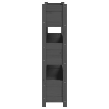 vidaXL Ζαρντινιέρα Γκρι 77x25x104,5 εκ. από Μασίφ Ξύλο Πεύκου