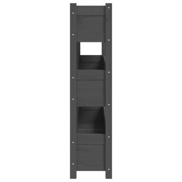 vidaXL Ζαρντινιέρα 112 x 25 x 104,5 εκ. Γκρι από Μασίφ Ξύλο Πεύκου