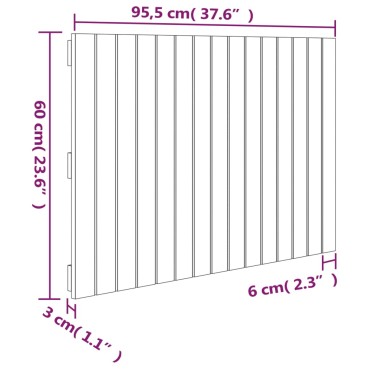 vidaXL Κεφαλάρι Τοίχου Μελί 95,5x3x60cm από Μασίφ Ξύλο Πεύκου 1 τεμ.