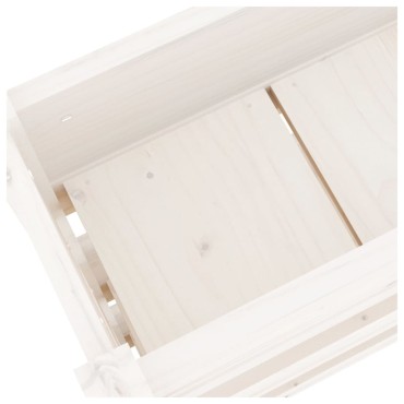 vidaXL Ζαρντινιέρα 112x25x104,5 εκ. Λευκό από Ξύλο Πεύκου