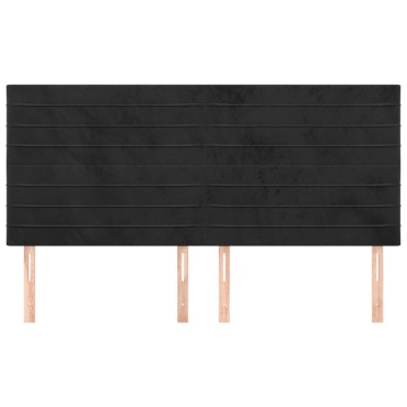 vidaXL Κεφαλάρια Κρεβατιού 4 τεμ. Μαύρο 90x5x78/88cm Βελούδινο