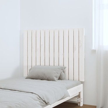 vidaXL Κεφαλάρι Τοίχου Λευκό 82,5x3x60cm από Μασίφ Ξύλο Πεύκου 1 τεμ.