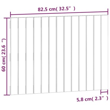 vidaXL Κεφαλάρι Τοίχου Λευκό 82,5x3x60cm από Μασίφ Ξύλο Πεύκου 1 τεμ.