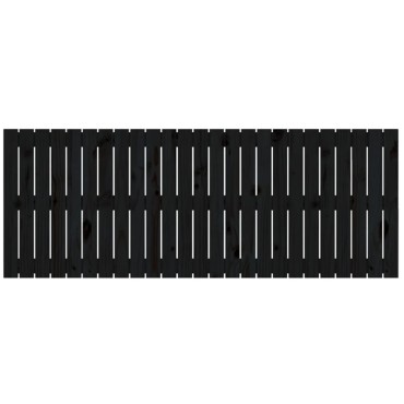 vidaXL Κεφαλάρι Τοίχου Μαύρο 159,5x3x60cm από Μασίφ Ξύλο Πεύκου 1 τεμ.