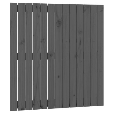 vidaXL Κεφαλάρι Τοίχου Γκρι 82,5x3x90cm από Μασίφ Ξύλο Πεύκου 1 τεμ.