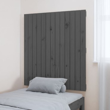vidaXL Κεφαλάρι Τοίχου Γκρι 82,5x3x90cm από Μασίφ Ξύλο Πεύκου 1 τεμ.